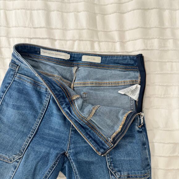 Anthropologie Pilcro High Rise Cropped Bootcut Jeans Women's 25 Patchwork - Picture 15 of 16